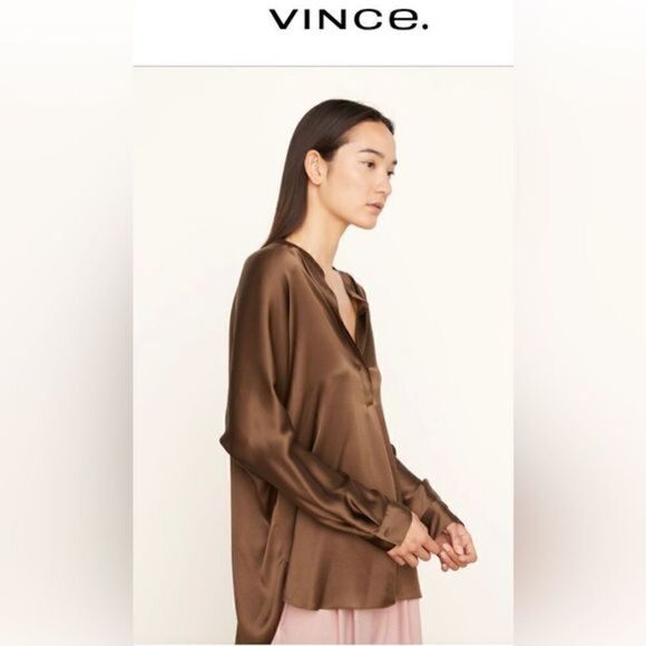 #232 VINCE oversized silk blouse - Picture 1 of 5